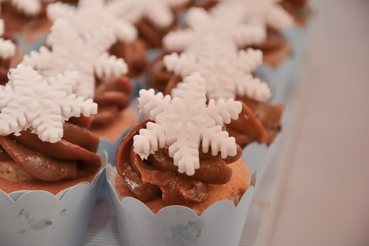 Cupcake com flocos de neve 